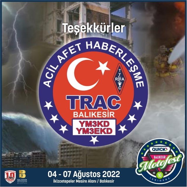 TRAC - Türkiye Radyo Amatörleri Cemiyeti Balıkesir Şubesi-Teşekkürler-BalıkesirMotofest